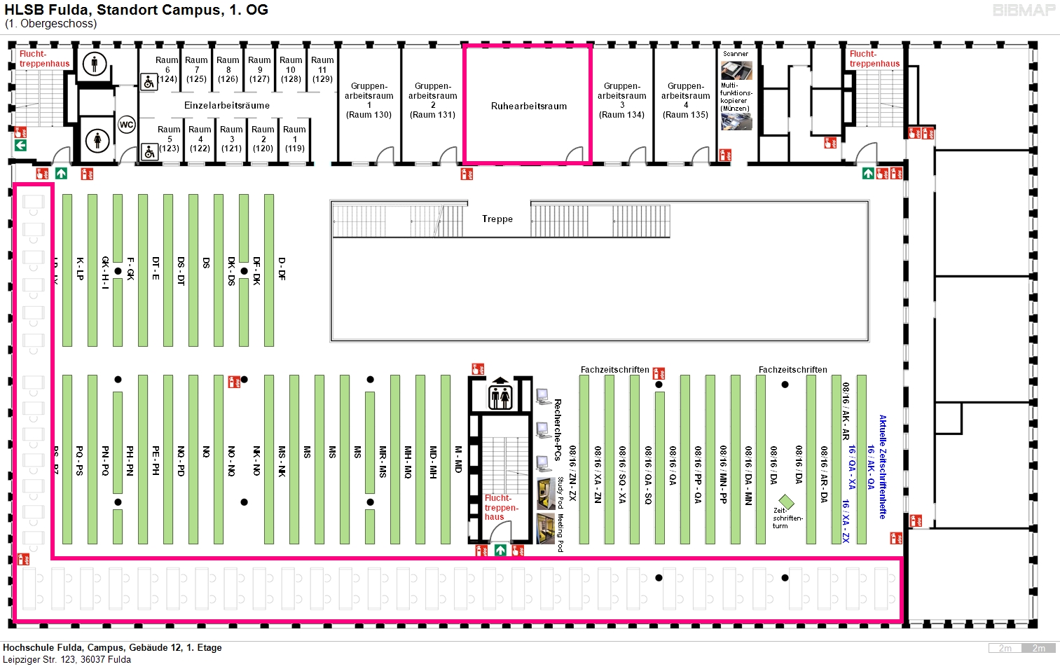 image of location system Hochschule Fulda, Campus, Gebude 12, 1. Etage
Leipziger Str. 123, 36037 Fulda