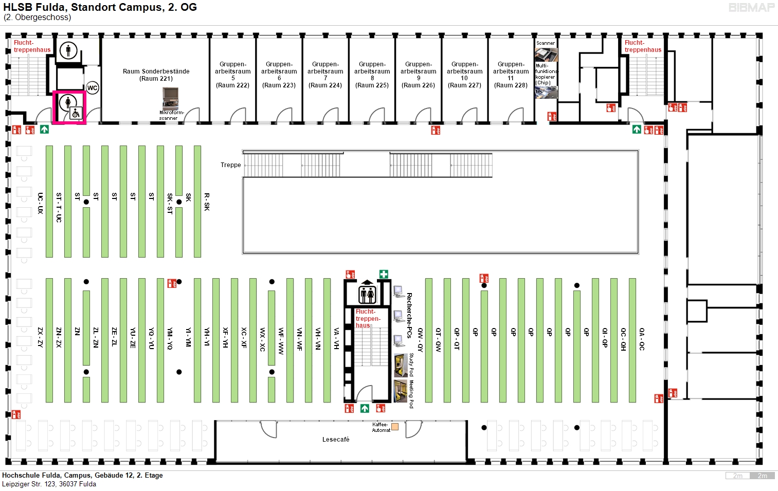 image of location system Hochschule Fulda, Campus, Gebude 12, 2. Etage
Leipziger Str. 123, 36037 Fulda