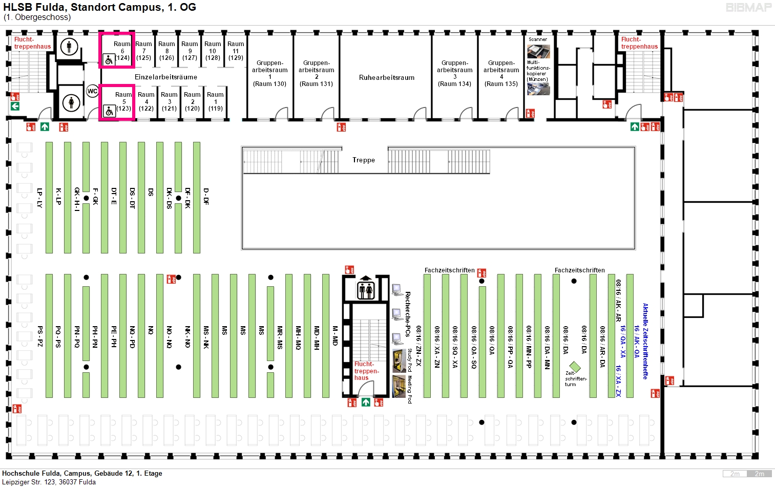 image of location system Hochschule Fulda, Campus, Gebude 12, 1. Etage
Leipziger Str. 123, 36037 Fulda