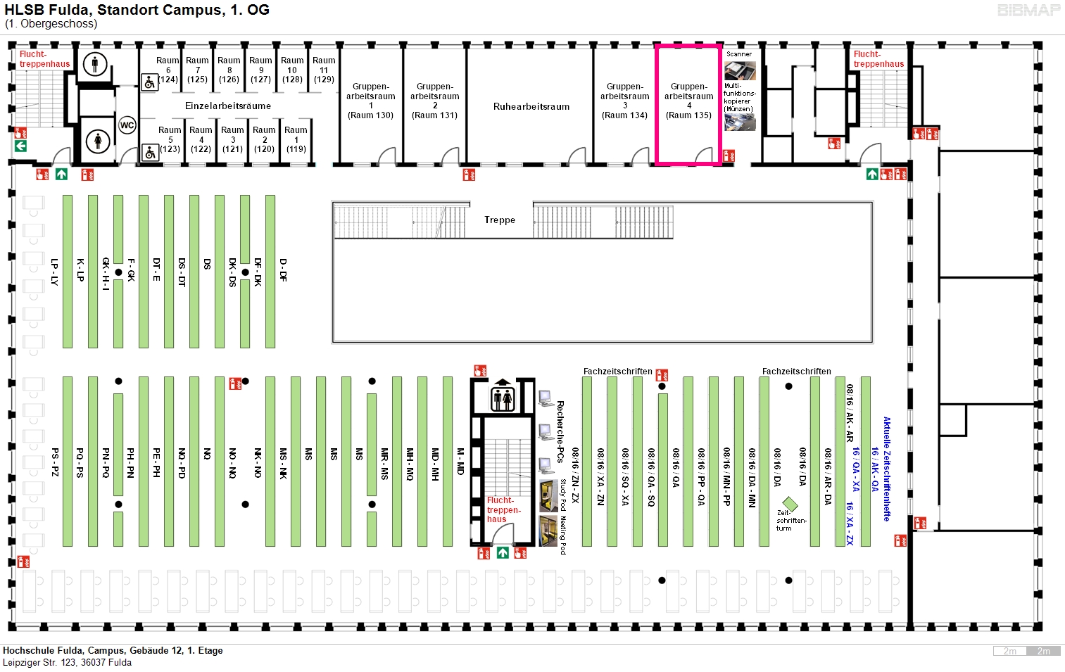 image of location system Hochschule Fulda, Campus, Gebude 12, 1. Etage
Leipziger Str. 123, 36037 Fulda