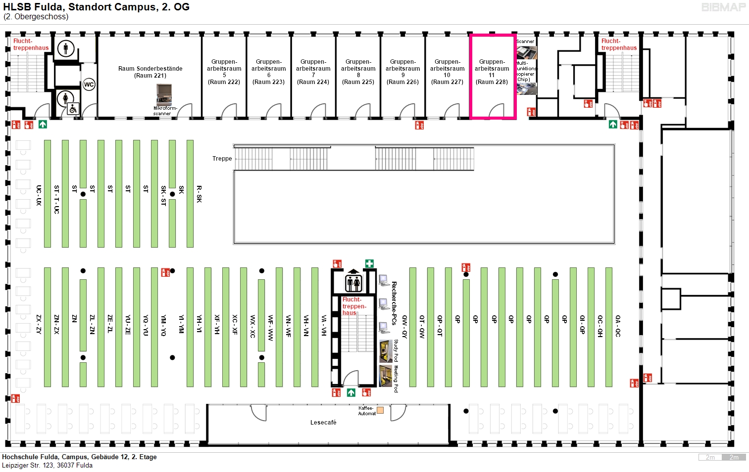 image of location system Hochschule Fulda, Campus, Gebude 12, 2. Etage
Leipziger Str. 123, 36037 Fulda