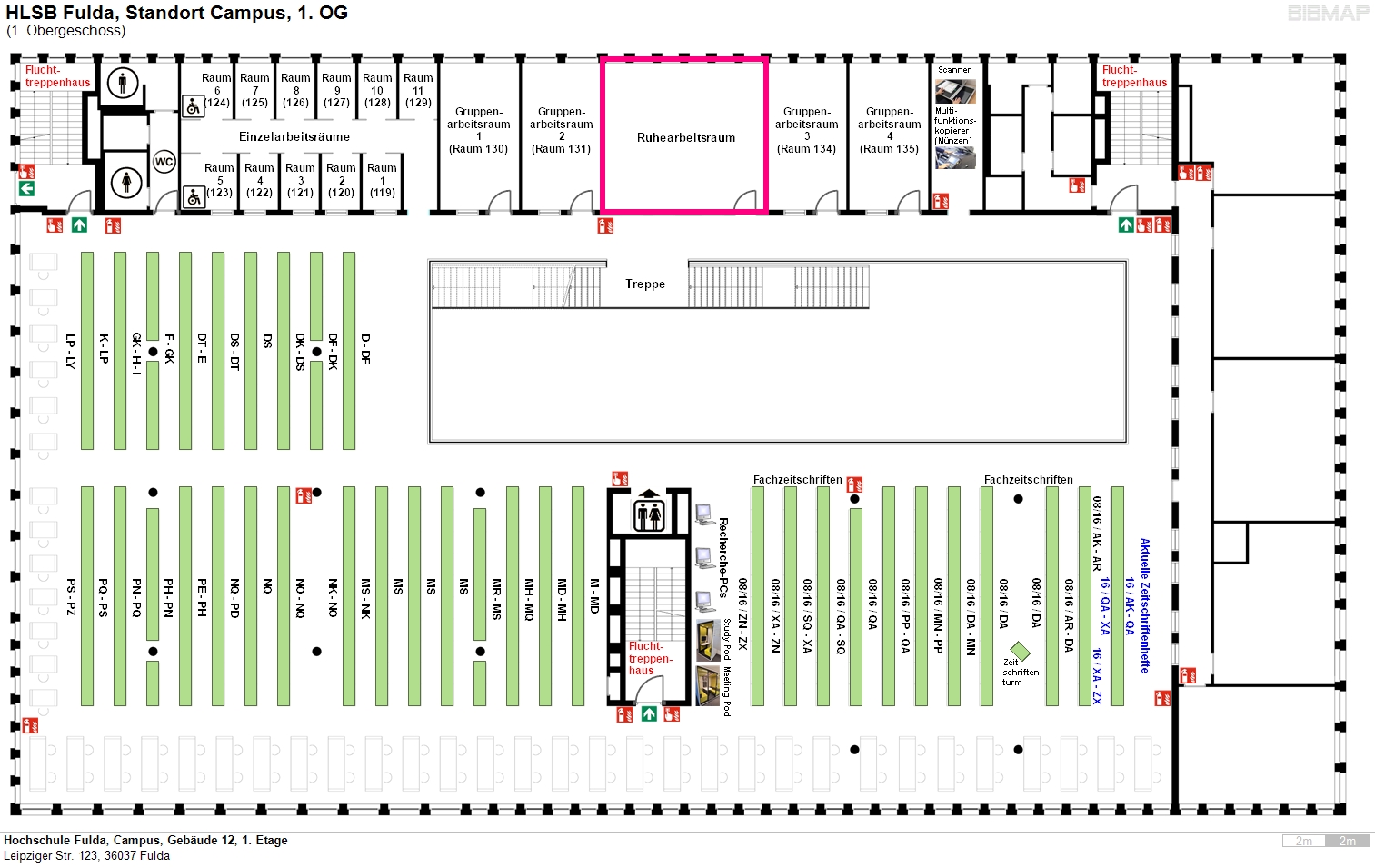 image of location system Hochschule Fulda, Campus, Gebude 12, 1. Etage
Leipziger Str. 123, 36037 Fulda