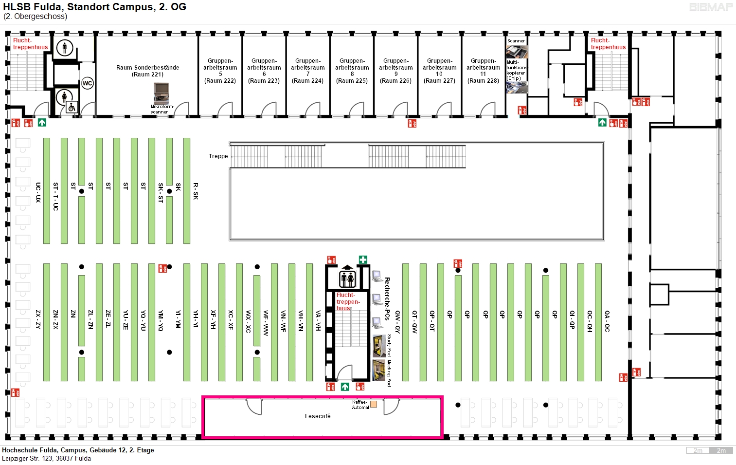 image of location system Hochschule Fulda, Campus, Gebude 12, 2. Etage
Leipziger Str. 123, 36037 Fulda