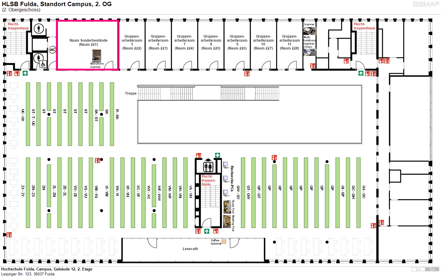 image of location system Hochschule Fulda, Campus, Gebude 12, 2. Etage
Leipziger Str. 123, 36037 Fulda