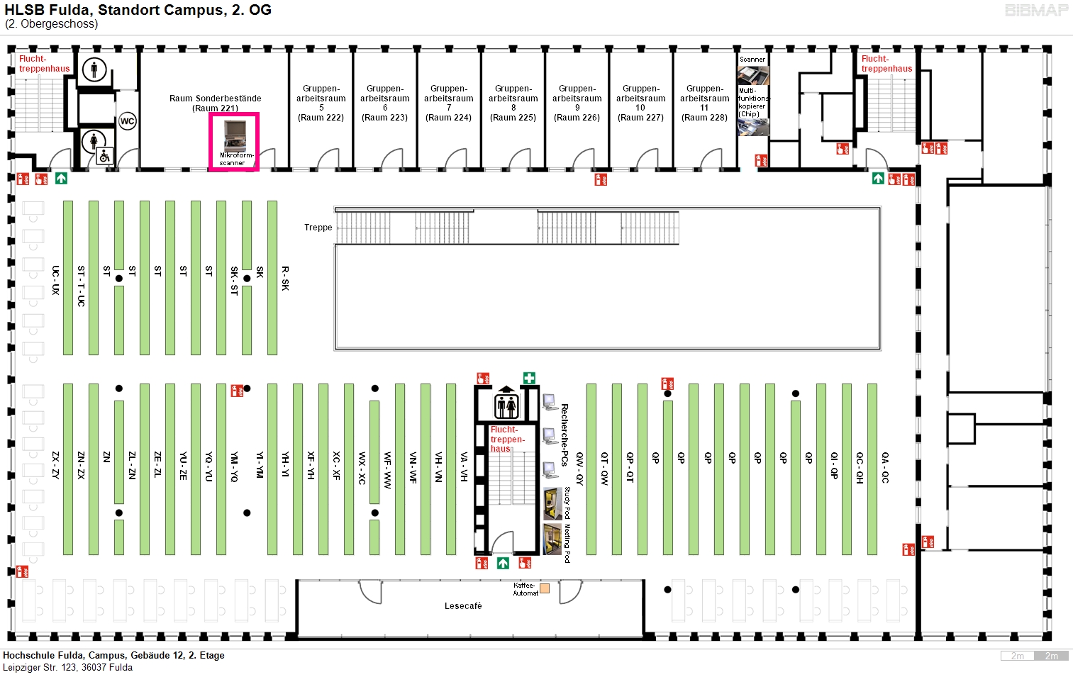 image of location system Hochschule Fulda, Campus, Gebude 12, 2. Etage
Leipziger Str. 123, 36037 Fulda