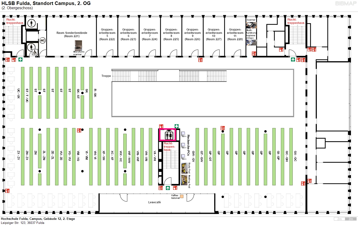 image of location system Hochschule Fulda, Campus, Gebude 12, 2. Etage
Leipziger Str. 123, 36037 Fulda