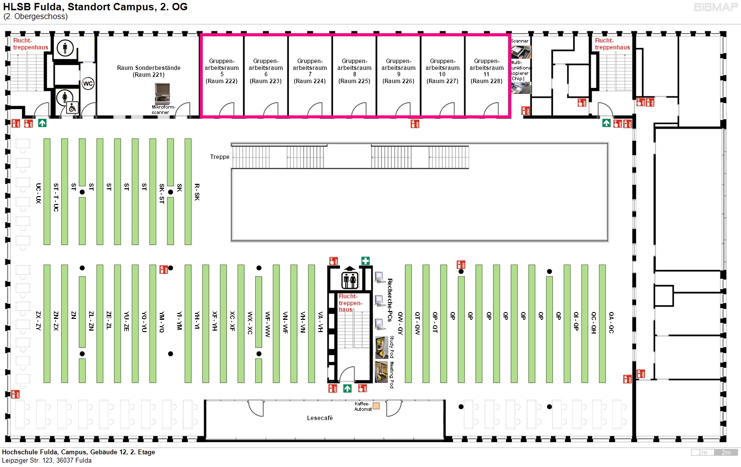 image of location system Hochschule Fulda, Campus, Gebude 12, 2. Etage
Leipziger Str. 123, 36037 Fulda