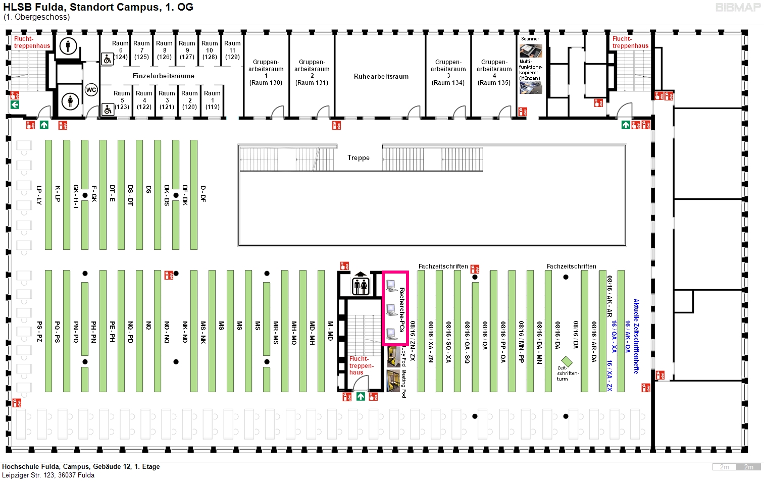 image of location system Hochschule Fulda, Campus, Gebude 12, 1. Etage
Leipziger Str. 123, 36037 Fulda
