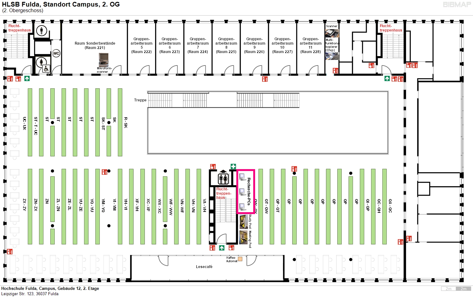 image of location system Hochschule Fulda, Campus, Gebude 12, 2. Etage
Leipziger Str. 123, 36037 Fulda